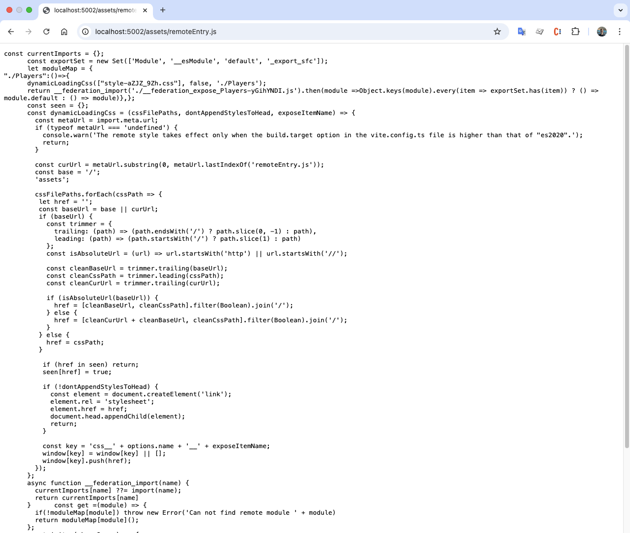 Arquivo remoteEntry.js